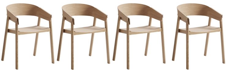 Aktion Cover Chair Stuhl 4-er Set Eiche Muuto